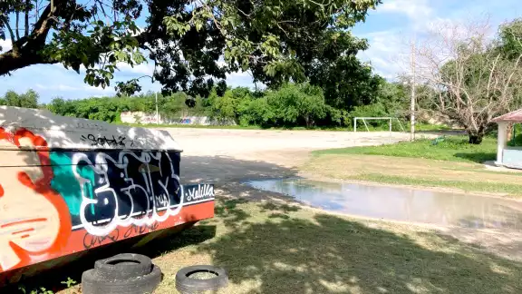 La cancha propiedad del Sindicato de Trabajadores del Ayuntamiento, se encuentra en deplorables condiciones La cancha propiedad del Sindicato de Trabajadores del Ayuntamiento, se encuentra en deplorables condiciones
