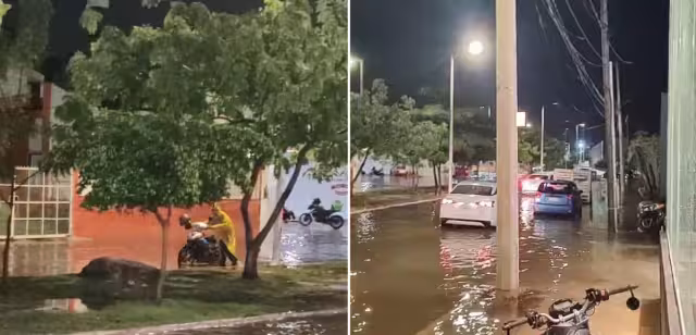 La avenida María Lavalle Urbina quedó intransitable debido a las fuertes lluvias en la capital del estado