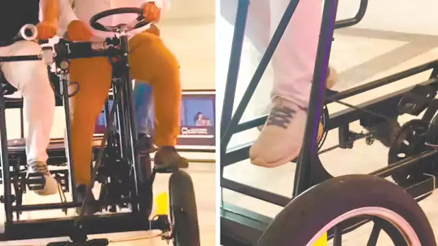 Un vehículo impulsado por cuatro personas mediante pedales fue presentado como opción innovadora de transporte sostenible en Quintana Roo.