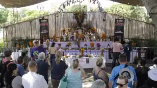 Decenas de familias se reunieron en la Plaza Grande de Mérida para llevar ofrendas al Altar Monumental