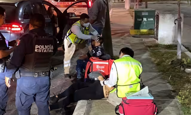 Motociclista lesionada