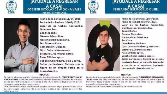 El pasado 10 de abril Osberth y Fernando llegaron al municipio, mismo día que sus familias perdieron contacto con ellos