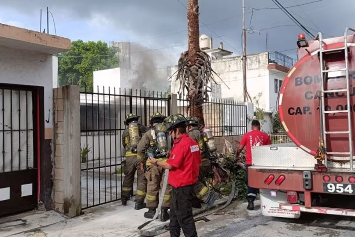 Bomberos de Cancún rescatan a gatito en un incendio - PorEsto