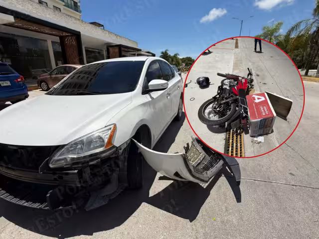 El motociclista resultó herido debido al impacto, por lo que fue trasladado al Hospital General