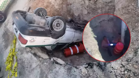 Se informó que el conductor no sufrió heridas de gravedad, solo unos golpes Se informó que el conductor no sufrió heridas de gravedad, solo unos golpes