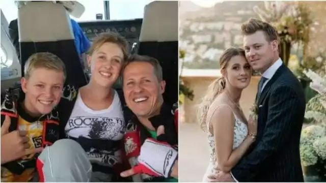 Shumi y sus hijos antes del accidente, así como en la boda de Gina