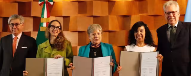 La canciller  Aicia Bárcena  encabezó el evento "Modelo Mexicano de Movilidad Humana. Colaboración con las agencias de las Naciones Unidas"