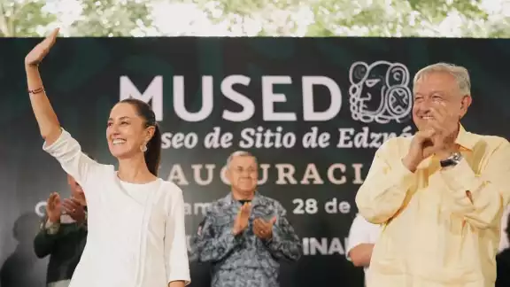Claudia Sheinbaum junto a AMLO en Edzná Claudia Sheinbaum junto a AMLO en Edzná