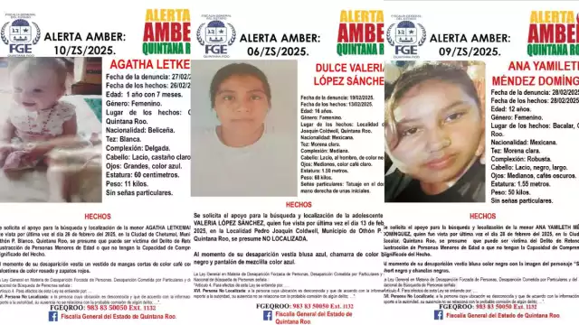 Dos de las desapariciones ocurrieron en comunidades cercanas a Chetumal, la otra en Bacalar