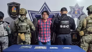 El delincuente fue detenido por elementos de diferentes corporaciones de seguridad.