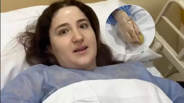 Una influencer fue llevada a urgencias tras tener un accidente lavando los trastes