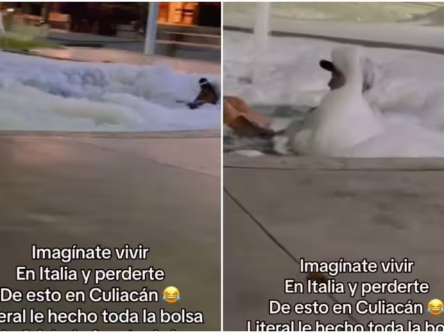 Hombre agrega jabón a fuente de Culiacán y hace su jacuzzi