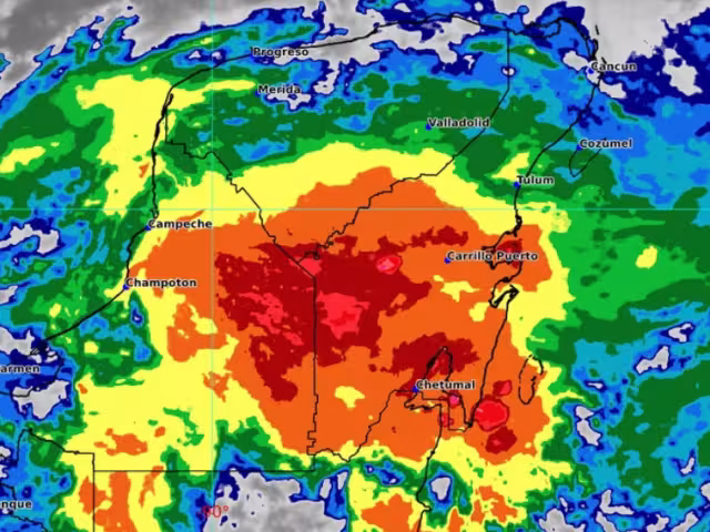 Se pronostican lluvias fuertes e intensas en la Península de Yucatán.