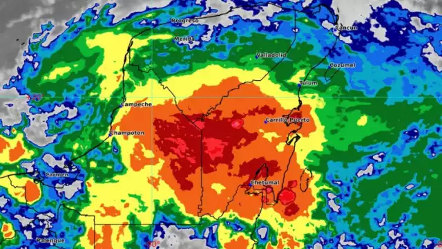 Se pronostican lluvias fuertes e intensas en la Península de Yucatán.