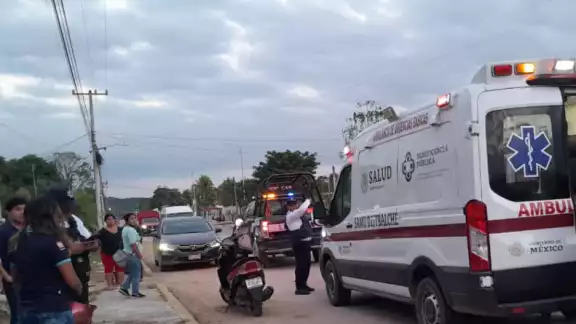 Un motociclista sufrió lesiones tras atropellar a un perrito y derrapar en la carretera