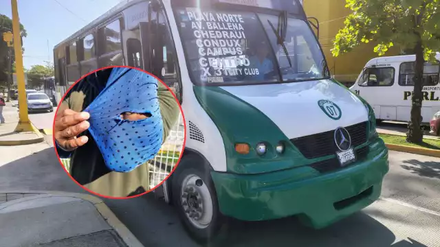 Accidente entre motomandaditos y camión urbano frente a la UNACAR en Ciudad del Carmen