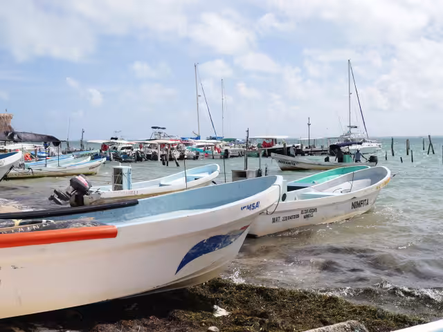 En Puerto Juárez hay cerca de 70 botes; los hombres del mar empezaron con el pie izquierdo la temporada de captura del mero, debido a los golpes del viento