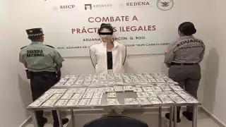 Detienen a estadounidense en aeropuerto de Tulum por transportar casi 90 mil dólares sin declarar