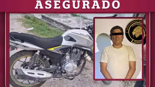 Detienen a motociclista tras ser sorprendido en una unidad con reporte de robo en Escárcega