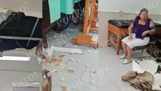 Se desploma plafón del IMSS en Ciudad del Carmen y lesiona a paciente en plena consulta