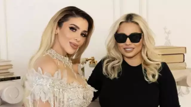 Emma Coronel Aispuro (izquierda) junto a la diseñadora April Black Diamond