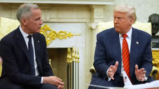 El presidente de Estados Unidos, Donald Trump, en su encuentro en la Casa Blanca con el primer ministro de Canadá, Mark Carney
