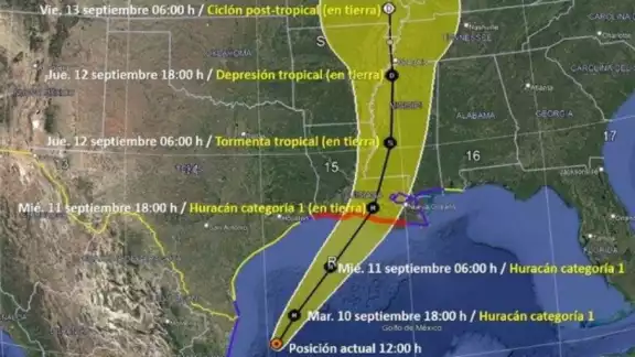 El servicio Meteorológico Nacional advierte que la Tormenta Tropical 'Francine', podría elevarse a categoría de Huracán