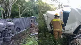 Vuelca camión en la carretera Campeche-Champotón