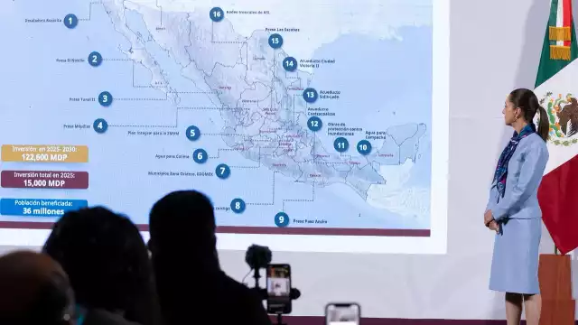 La presidenta confirmó la construcción del "Acueducto de Chiná" y el "Acuaferico de San Francisco de Campeche"
