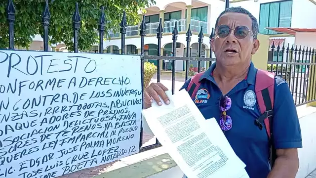 José Bonilla López asegura ser una de las víctimas del fedatario carmelita, a quien acusa de ser partícipe de un contubernio para despojarlo de su propiedad