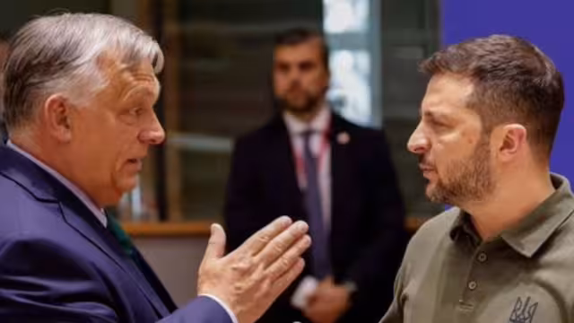 El primer ministro húngaro y actual presidente del Consejo de la Unión Europea, Viktor Orban, se reunió con el presidente de Ucrania, Volodimir Zelenski