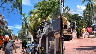 Gran movilización de bomberos por reporte de incendio en Playa del Carmen