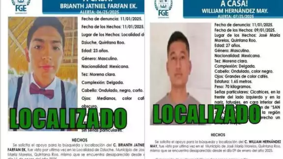 FGE reveló su localización en la tarde del domingo