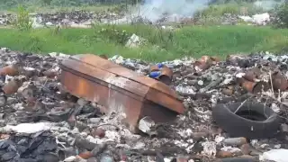 Dejan un ataúd a cielo abierto en en Dzidzantú, Yucatán