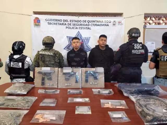 Los detenidos portaban tres armas cortas y múltiples cartuchos