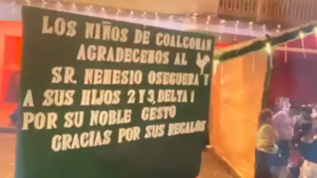 En Coalcomán agradecen a El Mencho por donación de juguetes.