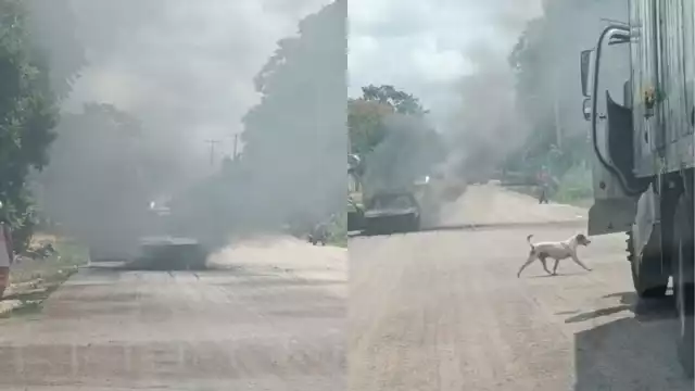 Debido a la falta de equipos para hacer frente a los incendios, el vehículo no pudo ser salvado