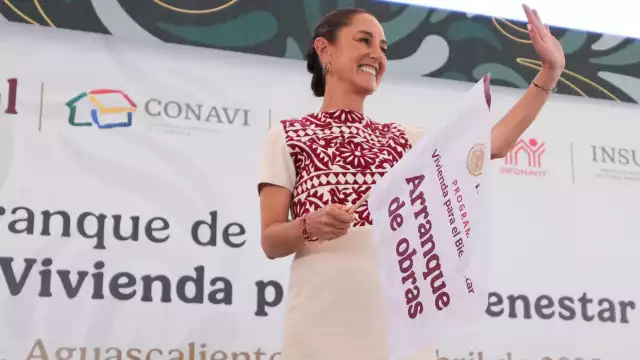 Claudia Sheinbaum el arranque de Vivienda para el Bienestar en Aguascalientes.