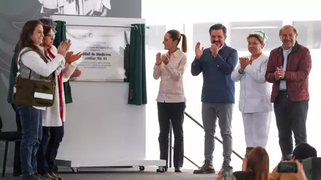 Claudia Sheinbaum durante la inauguración de la UMF 93 del IMSS en Ecatepec