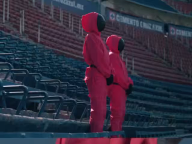 Cruz azul presente en el Juego del Calamar 2
