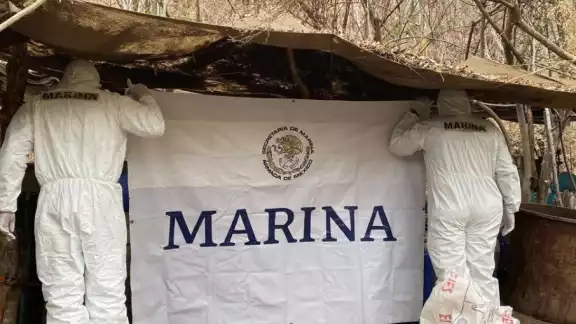 Elementos de la Secretaría de Marina desmantelaron en Culiacán, Sinaloa, tres laboratorios clandestinos donde se producían drogas sintéticas