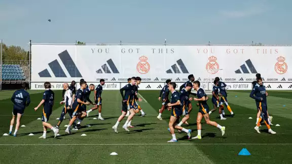 El Madrid en el entrenamiento de este día
