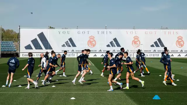 El Madrid en el entrenamiento de este día