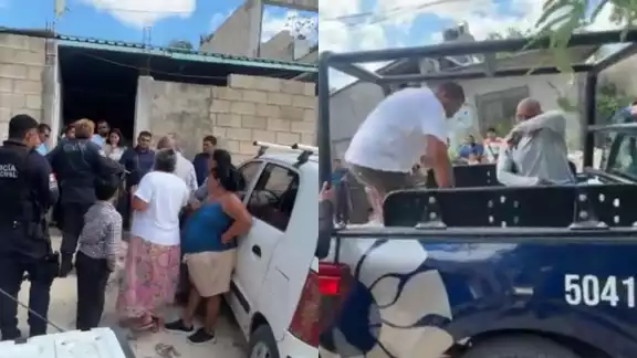 Elementos de la policía municipal interrumpieron el culto dominical, luego de acreditar la posesión irregular de la iglesia Elementos de la policía municipal interrumpieron el culto dominical, luego de acreditar la posesión irregular de la iglesia