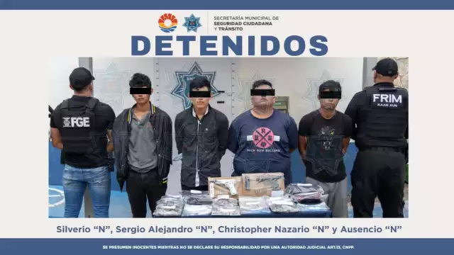 Los detenidos fueron identificados como Silverio “N”, Sergio Alejandro “N”, Christopher Nazario “N” y Ausencio “N”