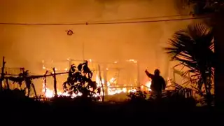 Incendio consumió una vivienda en la zona conocida como Cuna Maya.