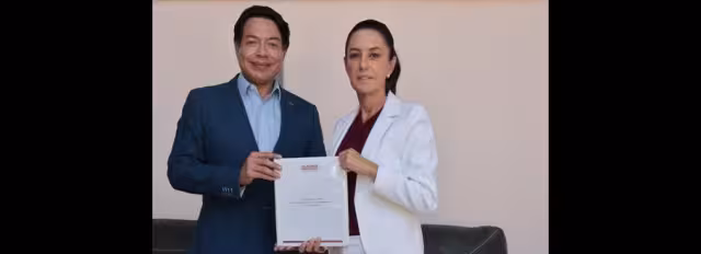 Mario Delgado, líder nacional de Morena y Claudia Sheinbaum, virtual presidenta electa de México