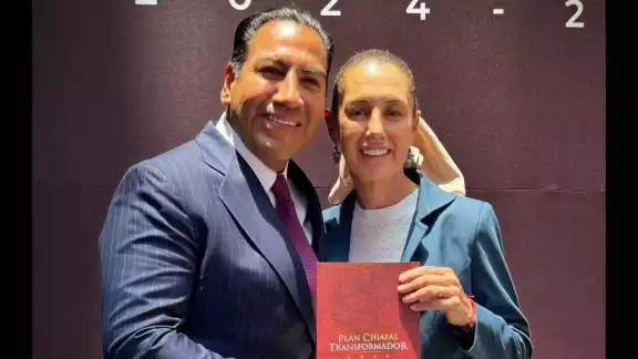 Eduardo Ramírez, gobernador electo de Chiapas y la virtual presidenta electa, Claudia Sheinbaum