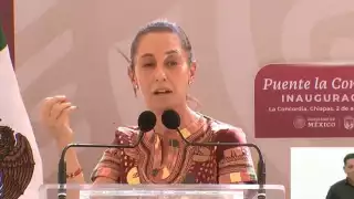 Claudia Sheinbaum elogia logros de AMLO en inauguración del Puente de La Concordia en Chiapas