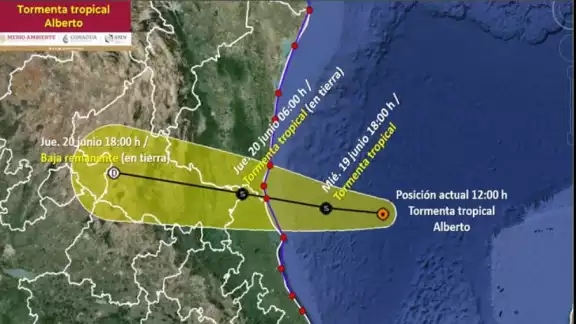 Conoce en tie mpo real la trayectoria de la Tormenta Tropical Alberto Conoce en tie mpo real la trayectoria de la Tormenta Tropical Alberto